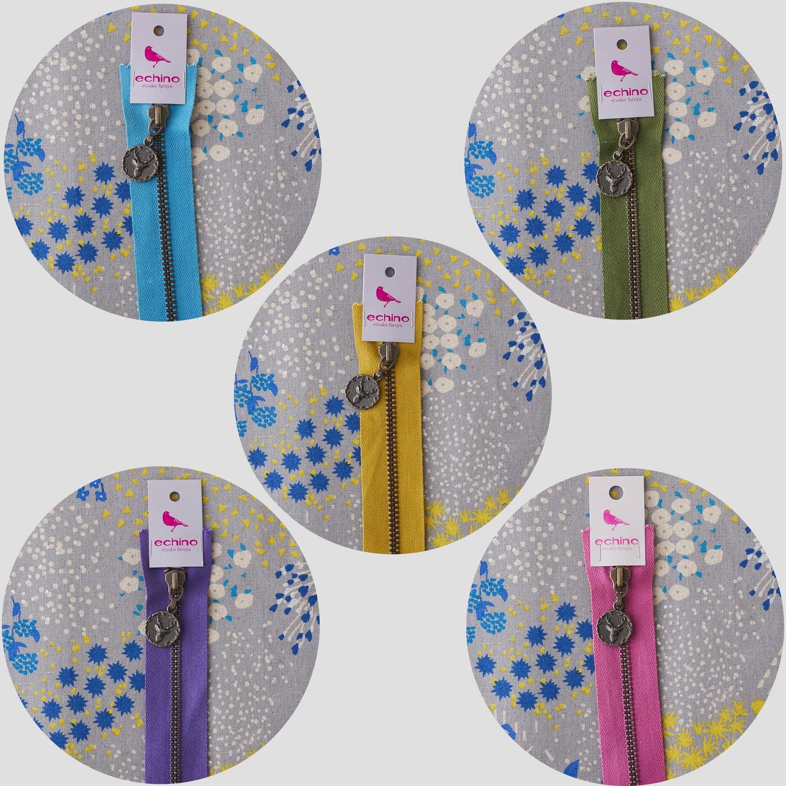 Echino Fastener with Zipper Charm