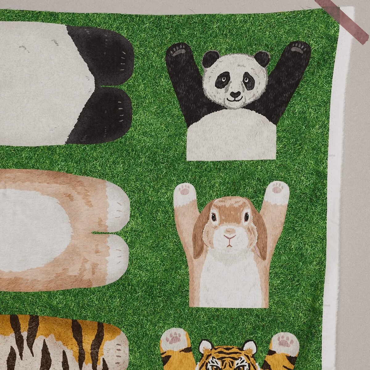 Kokka Home Deco Mini Panel (Mixed Animals) ~ Cotton Sheeting ~ Home Decor Bag Fabrics ~ Cat Fabric ~ Japanese Fabric - Image 3