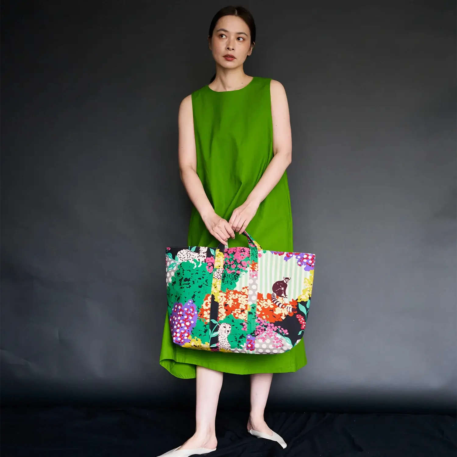 Echino Hide ~ Kokka Japanese Fabric ~ Cotton Linen Canvas ~ Bag Fabric ~ Etsuko Furuya - Image 3