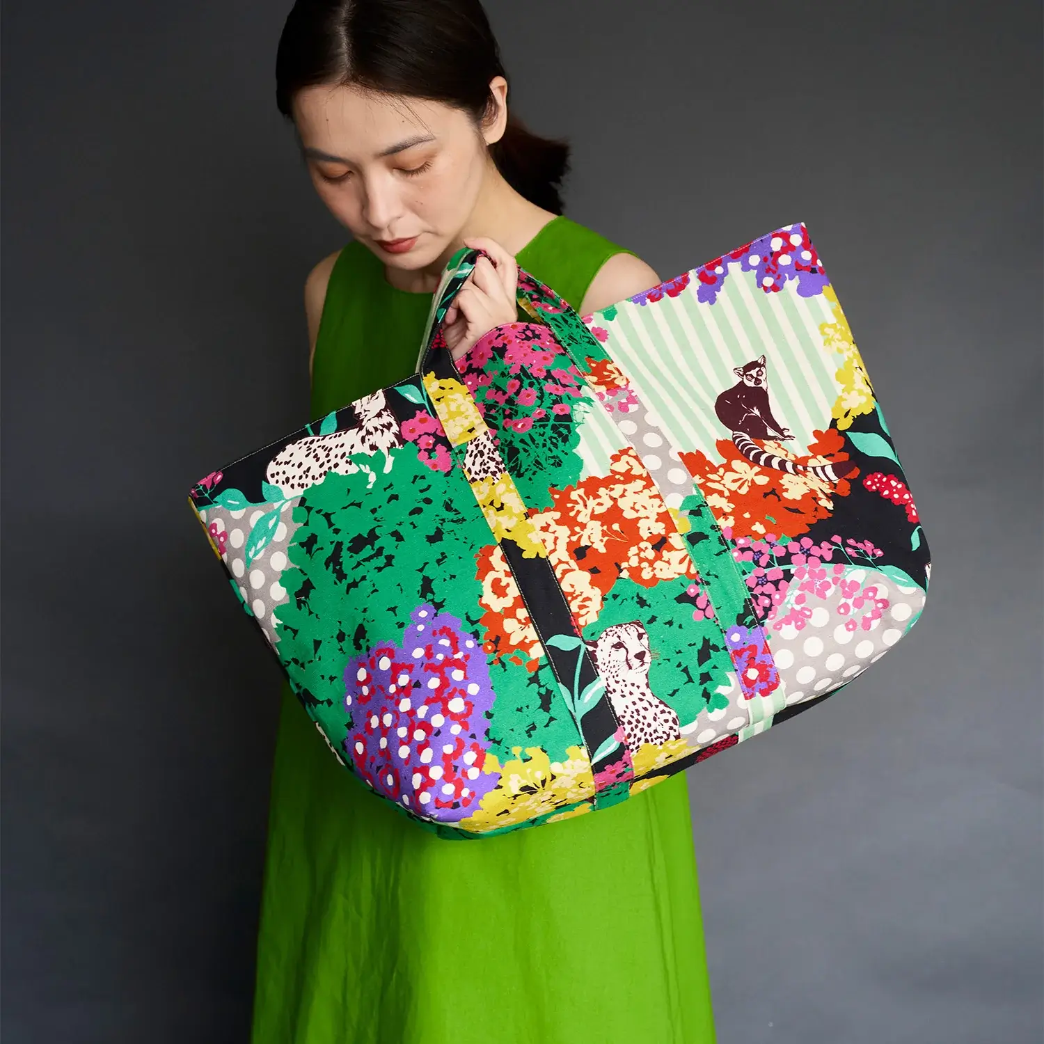 Echino Hide ~ Kokka Japanese Fabric ~ Cotton Linen Canvas ~ Bag Fabric ~ Etsuko Furuya - Image 4