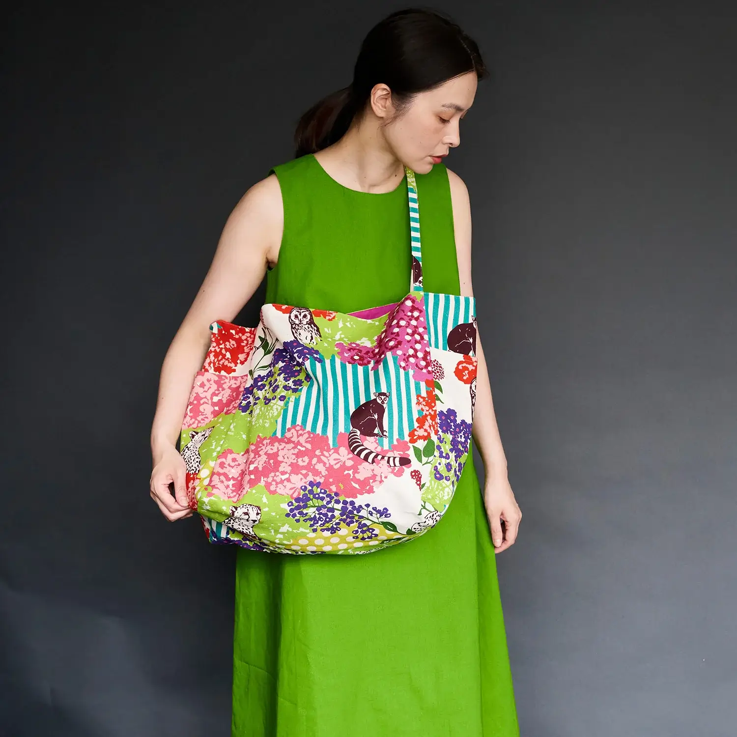 Echino Hide ~ Kokka Japanese Fabric ~ Cotton Linen Canvas ~ Bag Fabric ~ Etsuko Furuya - Image 5