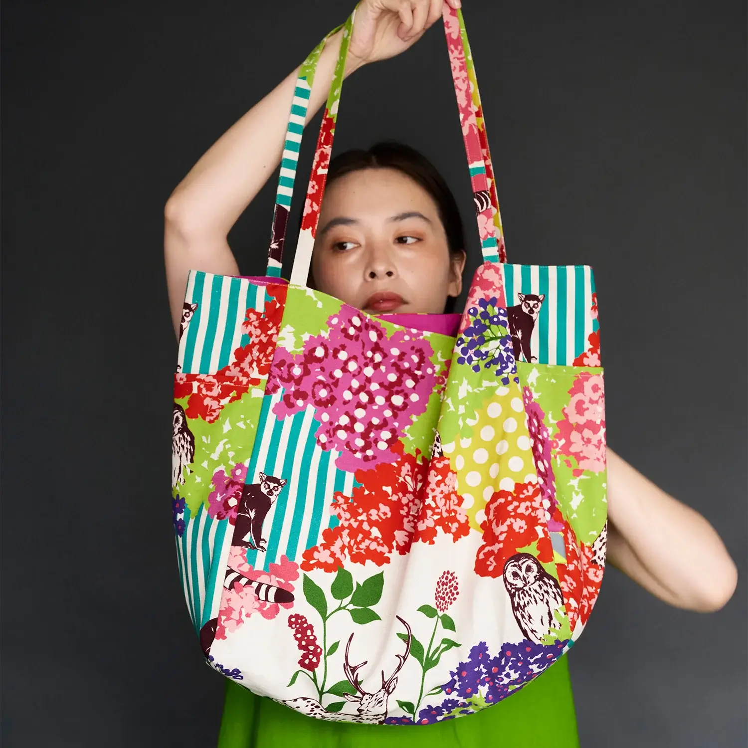 Echino Hide ~ Kokka Japanese Fabric ~ Cotton Linen Canvas ~ Bag Fabric ~ Etsuko Furuya - Image 6